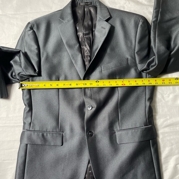 Calvin Klein Gray 2 piece Suit set 40S mens dress pants size 36x30 - Picture 4 of 12